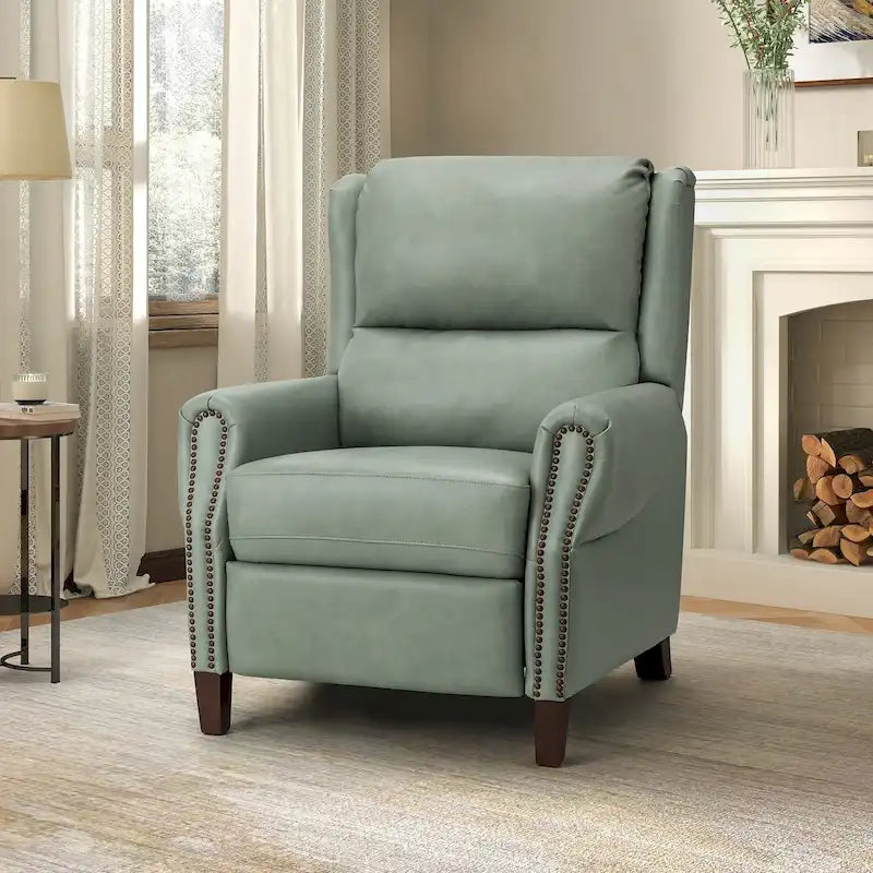 Poltrona reclinabile manuale in vera pelle Alicia 32.68 Wide