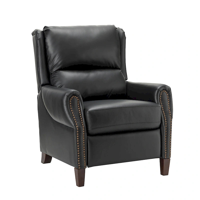 Poltrona reclinabile manuale in vera pelle Alicia 32.68 Wide