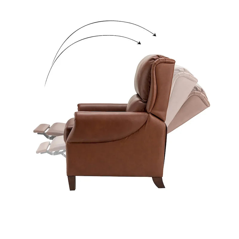 Poltrona reclinabile manuale in vera pelle Alicia 32.68 Wide