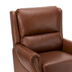 Poltrona reclinabile manuale in vera pelle Alicia 32.68 Wide
