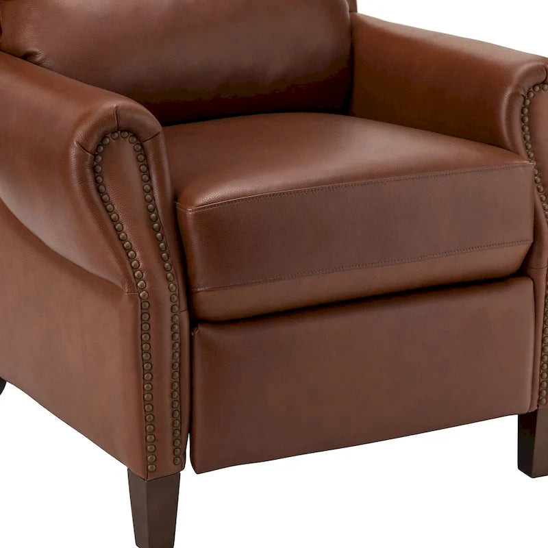 Poltrona reclinabile manuale in vera pelle Alicia 32.68 Wide
