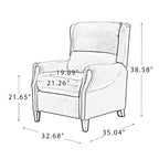 Poltrona reclinabile manuale in vera pelle Alicia 32.68 Wide