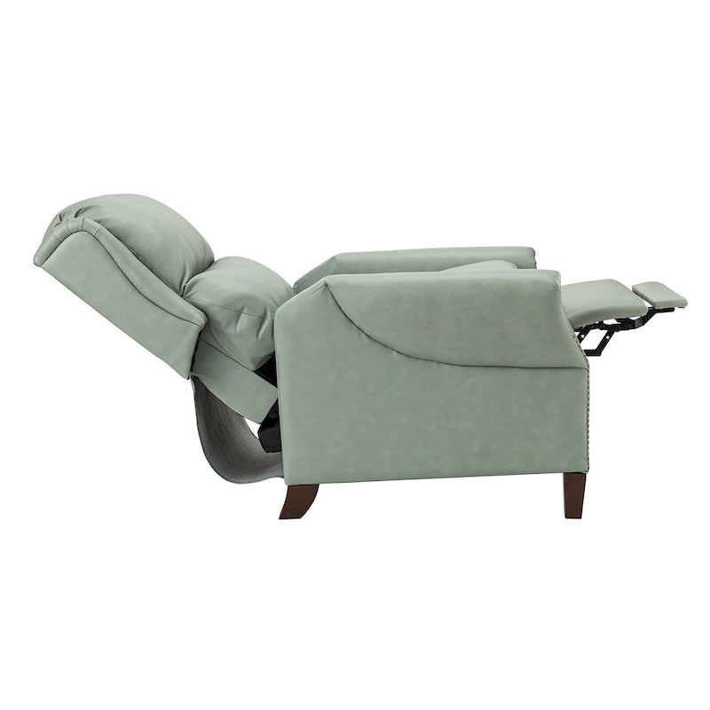 Poltrona reclinabile manuale in vera pelle Alicia 32.68 Wide