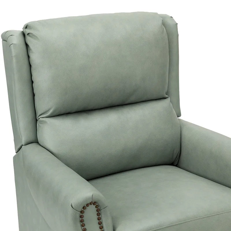 Poltrona reclinabile manuale in vera pelle Alicia 32.68 Wide