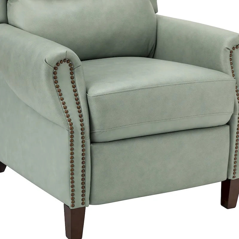 Poltrona reclinabile manuale in vera pelle Alicia 32.68 Wide