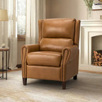 Poltrona reclinabile manuale in vera pelle Alicia 32.68 Wide