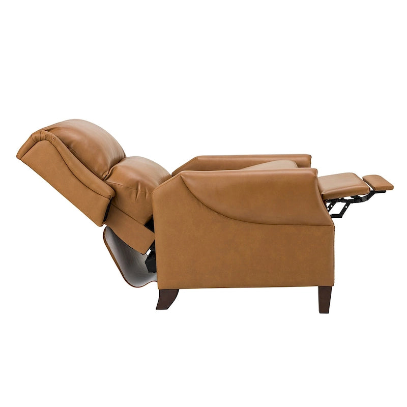 Poltrona reclinabile manuale in vera pelle Alicia 32.68 Wide
