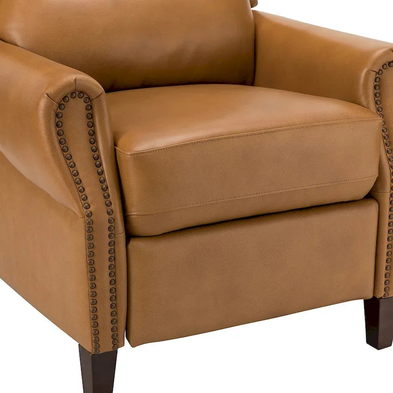 Poltrona reclinabile manuale in vera pelle Alicia 32.68 Wide