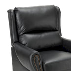 Poltrona reclinabile manuale in vera pelle Alicia 32.68 Wide
