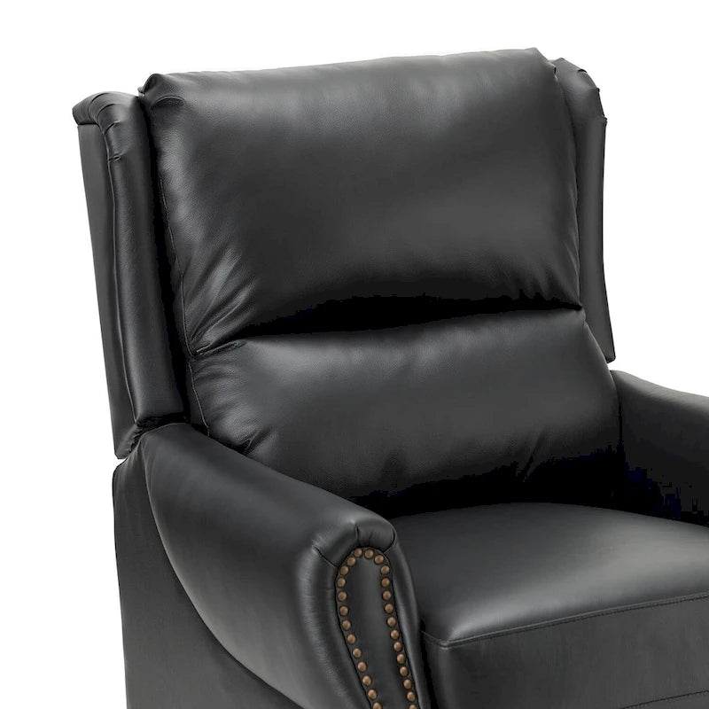 Poltrona reclinabile manuale in vera pelle Alicia 32.68 Wide