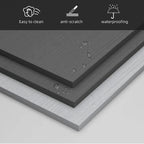 Tavolini rotondi sovrapponibili moderni in legno grigio e nero, da salotto, set da 2 pezzi