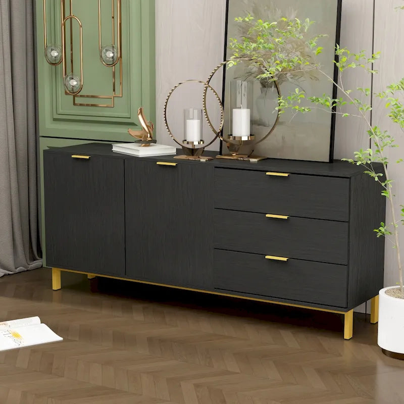 Mobile Contenitore Grande a 2 Ante con 3 Cassetti Mobile TV Credenza Madia