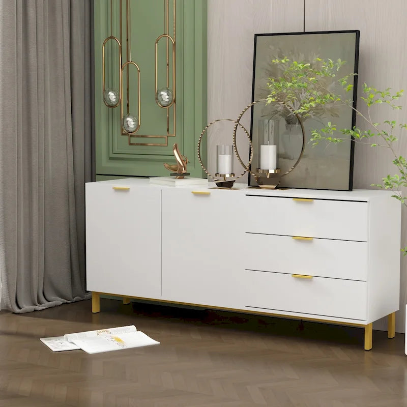 Mobile Contenitore Grande a 2 Ante con 3 Cassetti Mobile TV Credenza Madia
