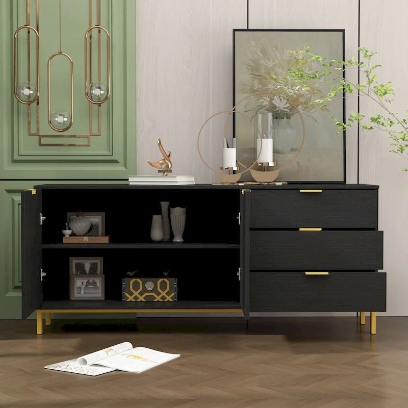 Mobile Contenitore Grande a 2 Ante con 3 Cassetti Mobile TV Credenza Madia