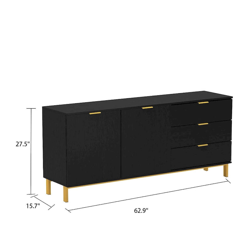 Mobile Contenitore Grande a 2 Ante con 3 Cassetti Mobile TV Credenza Madia