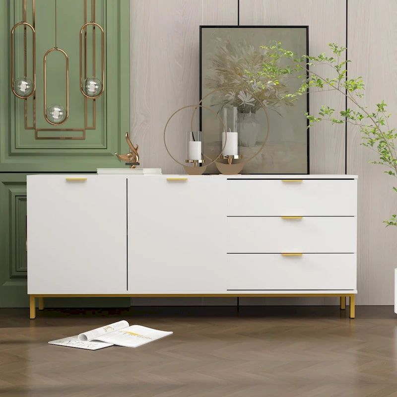 Mobile Contenitore Grande a 2 Ante con 3 Cassetti Mobile TV Credenza Madia