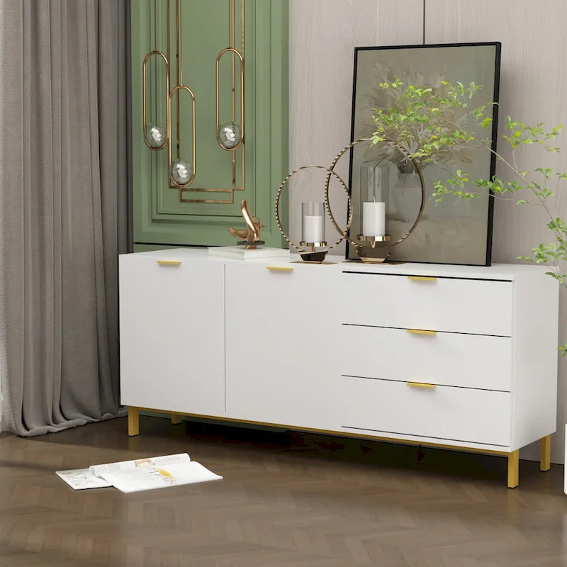 Mobile Contenitore Grande a 2 Ante con 3 Cassetti Mobile TV Credenza Madia
