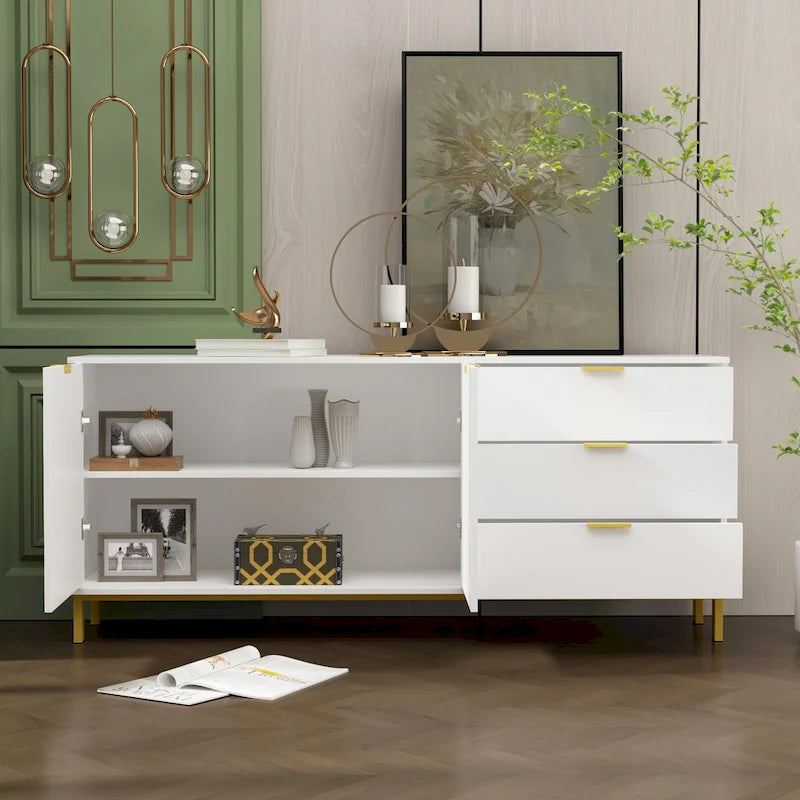 Mobile Contenitore Grande a 2 Ante con 3 Cassetti Mobile TV Credenza Madia