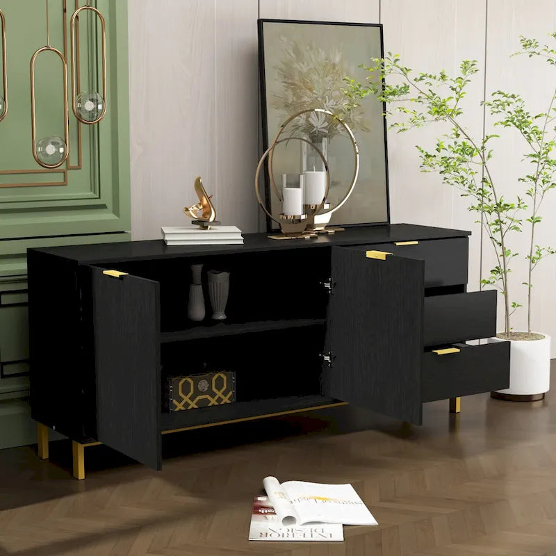 Mobile Contenitore Grande a 2 Ante con 3 Cassetti Mobile TV Credenza Madia