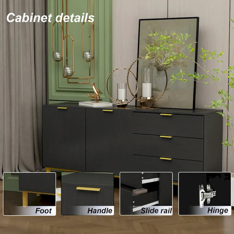 Mobile Contenitore Grande a 2 Ante con 3 Cassetti Mobile TV Credenza Madia