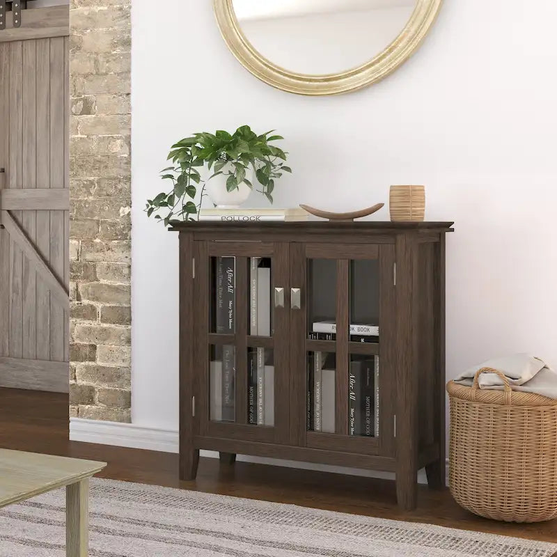 Madia bassa Stratford in legno massello, 30 pollici di larghezza - 30w x 14p x 31h