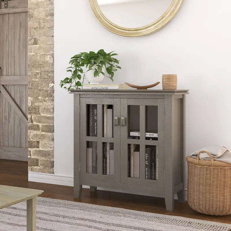 Madia bassa Stratford in legno massello, 30 pollici di larghezza - 30w x 14p x 31h