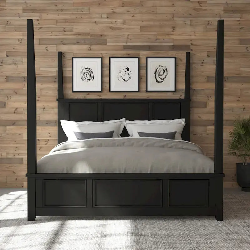 Letto a baldacchino Bedford Black King
