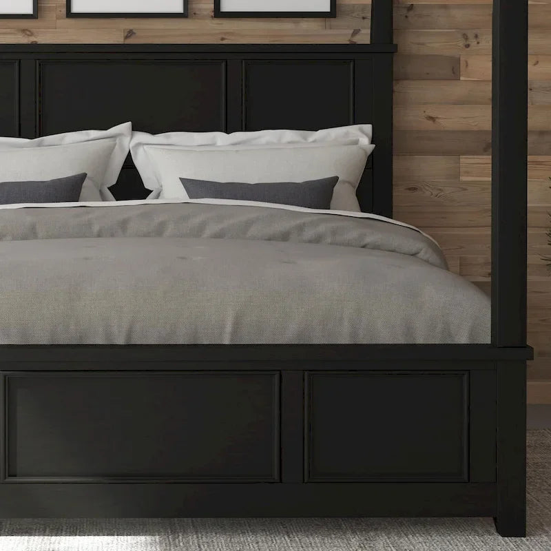 Letto a baldacchino Bedford Black King