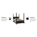Letto a baldacchino Bedford Black King