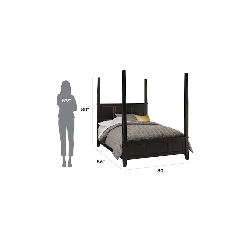 Letto a baldacchino Bedford Black King