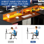 Scrivania a L da 59" Angolare per Computer da Gaming con LED, Cassettiera e Piano Alzabile
