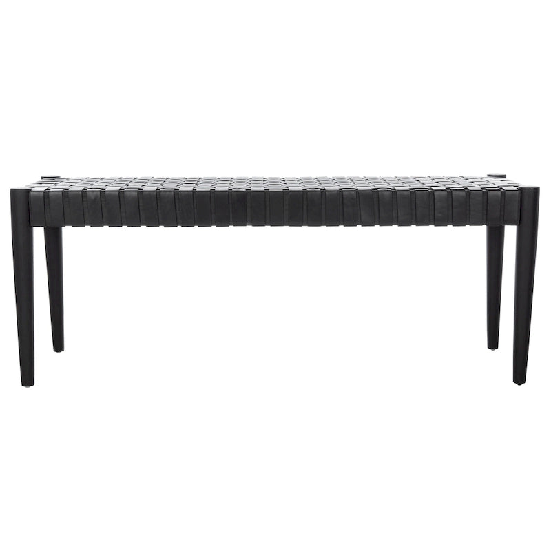 Panca in legno e pelle - 47Lx16Px18A