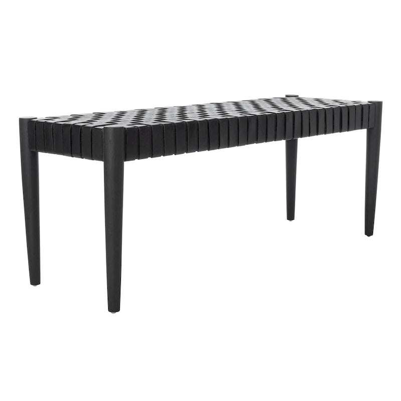 Panca in legno e pelle - 47Lx16Px18A