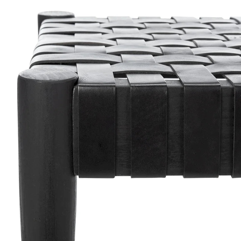 Panca in legno e pelle - 47Lx16Px18A