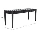 Panca in legno e pelle - 47Lx16Px18A