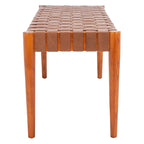 Panca in legno e pelle - 47Lx16Px18A