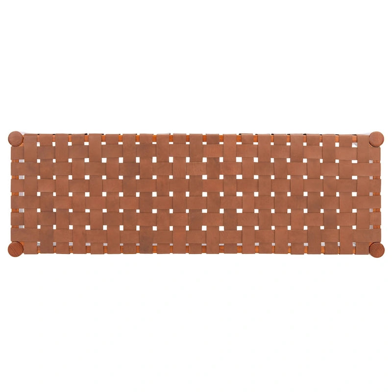 Panca in legno e pelle - 47Lx16Px18A