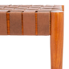 Panca in legno e pelle - 47Lx16Px18A