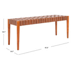 Panca in legno e pelle - 47Lx16Px18A