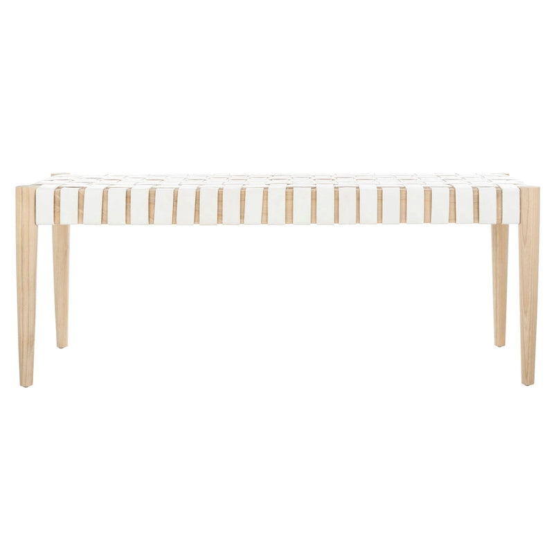 Panca in legno e pelle - 47Lx16Px18A