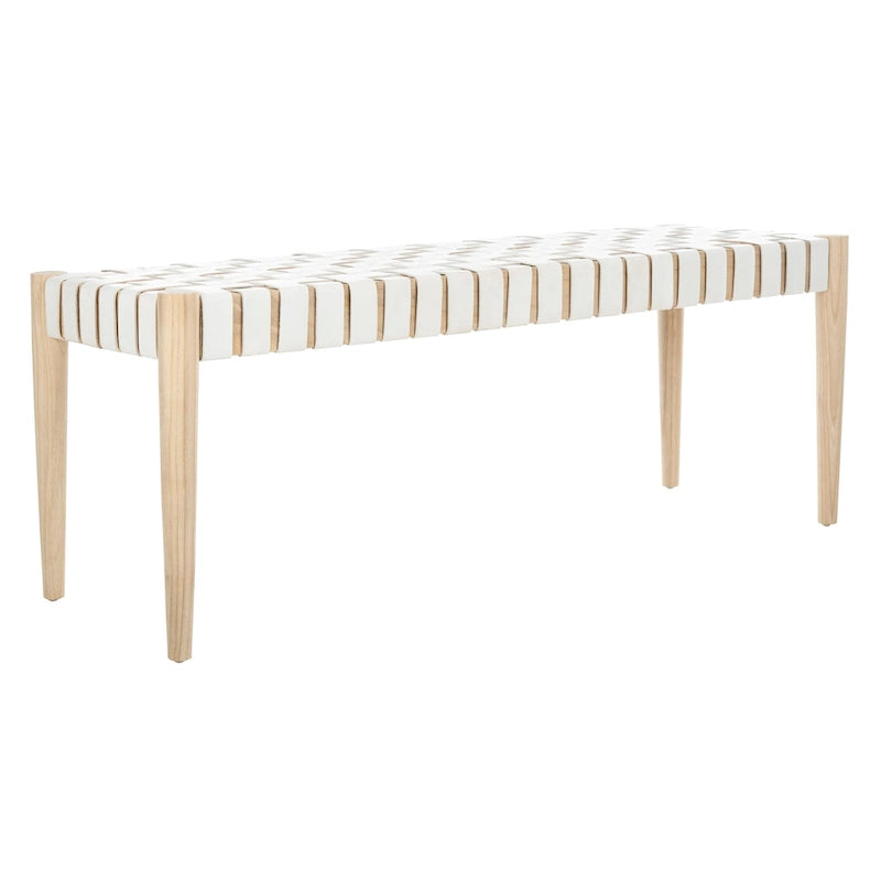 Panca in legno e pelle - 47Lx16Px18A