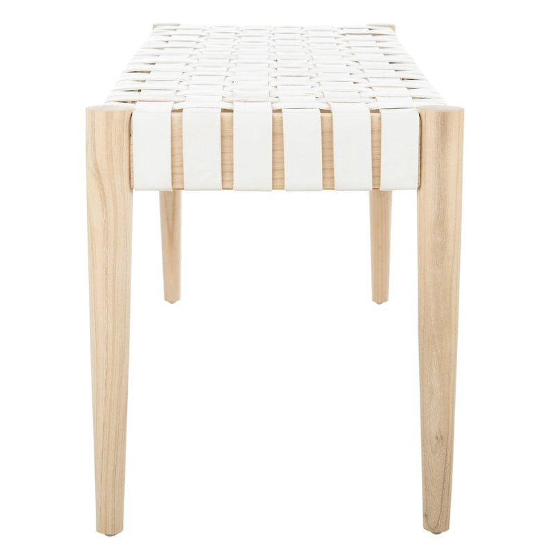 Panca in legno e pelle - 47Lx16Px18A