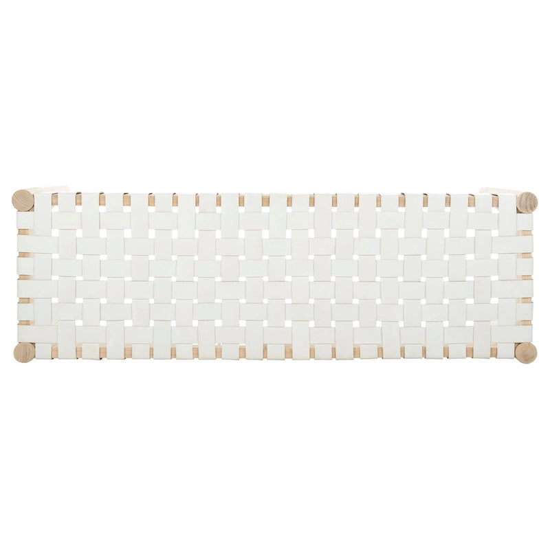 Panca in legno e pelle - 47Lx16Px18A
