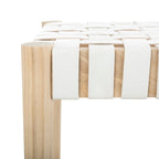 Panca in legno e pelle - 47Lx16Px18A