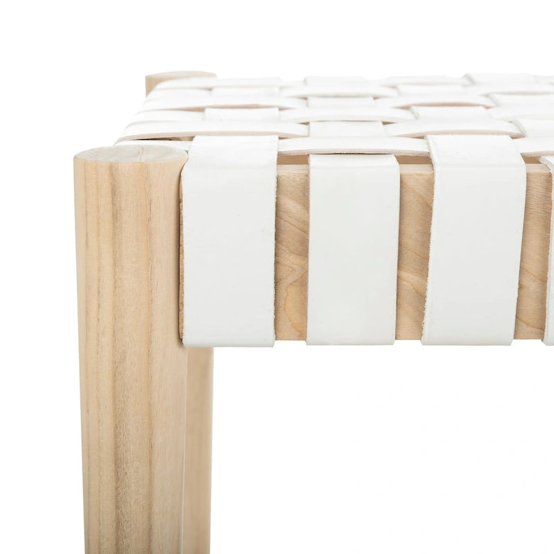 Panca in legno e pelle - 47Lx16Px18A