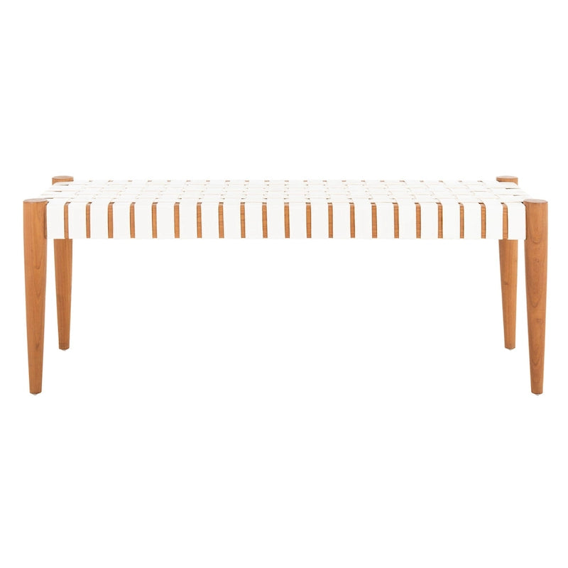 Panca in legno e pelle - 47Lx16Px18A