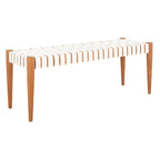 Panca in legno e pelle - 47Lx16Px18A