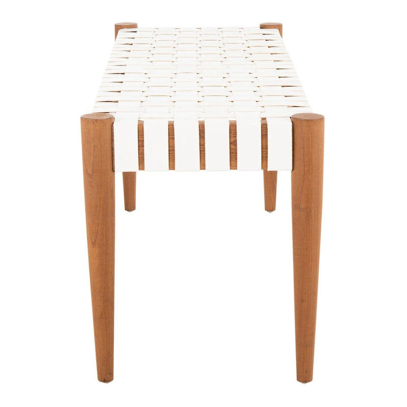 Panca in legno e pelle - 47Lx16Px18A