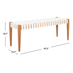 Panca in legno e pelle - 47Lx16Px18A