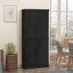 Mobiletto/dispensa da cucina autoportante Modern Farmhouse a 4 ante, organizer con 6 ripiani